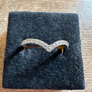 Wishbone CZ Eternity Ring In Sterling Silver Stamped S925 Size 9 Band Ring